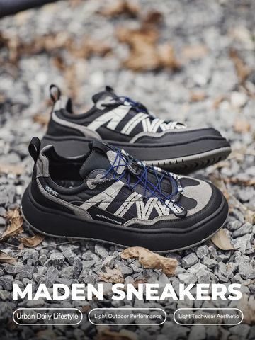 MADEN Schwarze Strand Outdoor-Sneaker mit dicker Sohle