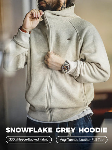 Sweat-shirt à capuche gris pour homme MADEN – Veste polaire épaisse zippée