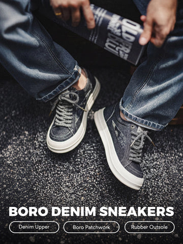 MADEN Men's Vintage Cloth Canvas Ro Style Sneakers