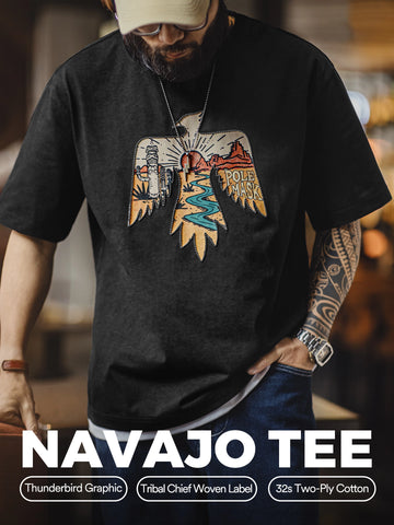 MADEN Men's Thunderbird Embroidery Heavyweight Cotton T-Shirt
