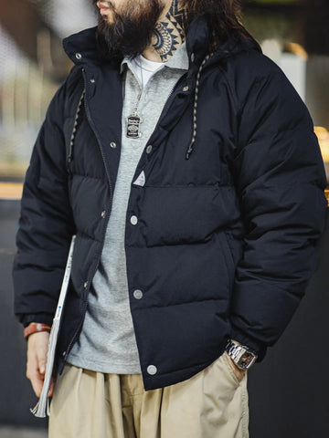 Doudoune matelassée Maden 90 en duvet de canard blanc, épaisse et chaude, à capuche, pour homme. Tissu haute densité. Vêtements d'extérieur chauds pour l'hiver.