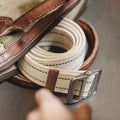 MADEN Adjustable Striped Woven Canvas Belt