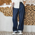 Quần Jean Nữ MADEN Baggy 10.2oz Vải Bố Thẳng Rộng Thoải Mái Quần Thường Ngày Phong Cách Cổ Điển Quần Túi Hộp Cỡ Lớn Thời Trang Đường Phố Màu Xanh Đậm Mùa Thu Mới