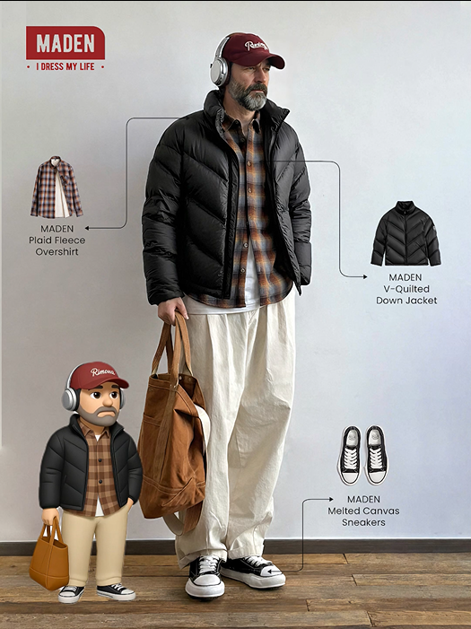 Winter uniform: Puffer, Plaid & Pleats