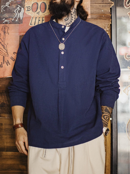 Smart Casual | MADEN Navy Popover Shirt