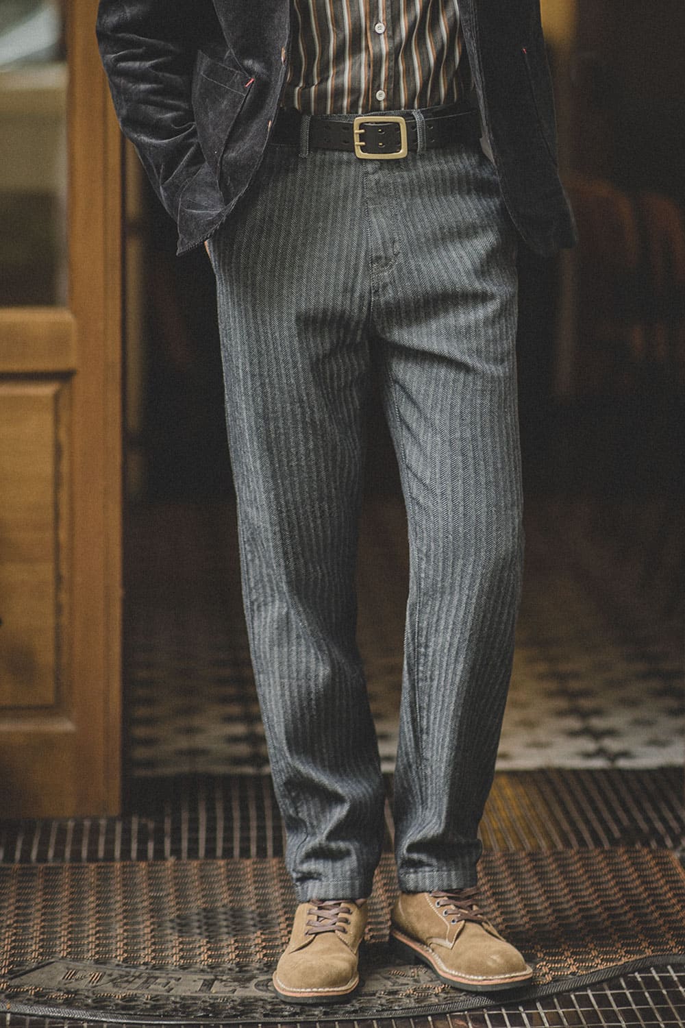Amekaji Style | 12.8oz Striped Jeans