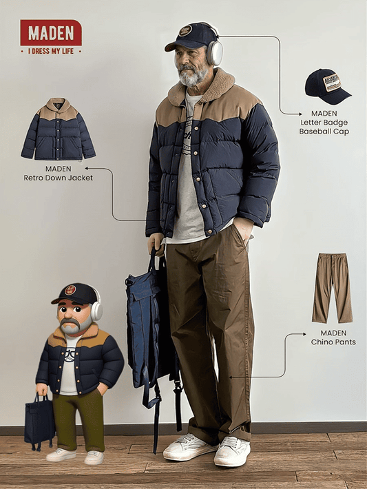 Rugged Winter Style | Retro Down Jacket
