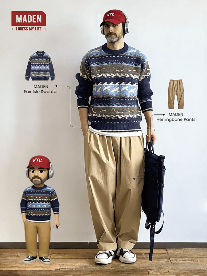 Retro Casual | Men’s Vintage Fair Isle Knit Sweater