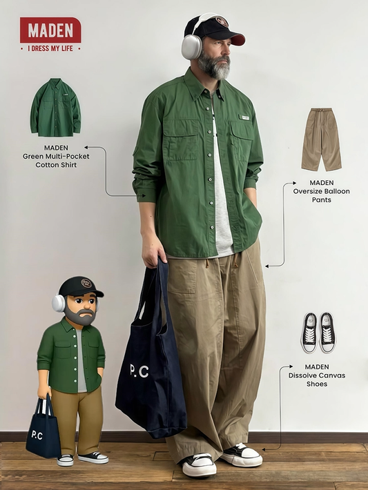 Urban Casual | Green Cotton Shirt