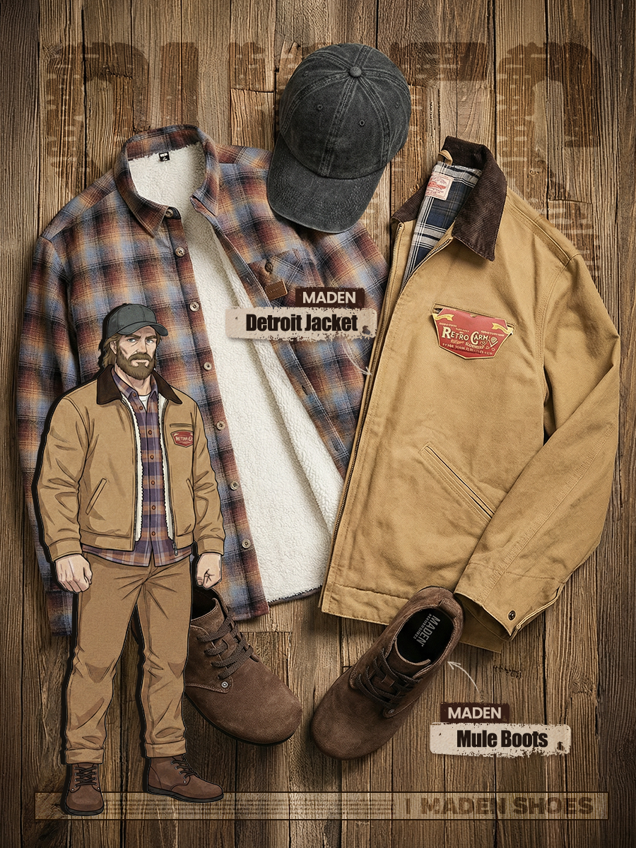 Rugged Workwear | MADEN Detroit Jacket & Mule Boots