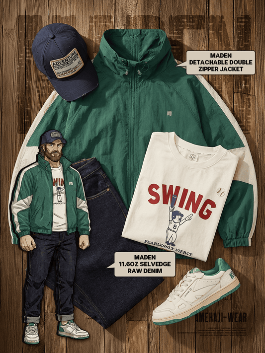 Retro Workwear | Detachable Double Zipper Jacket