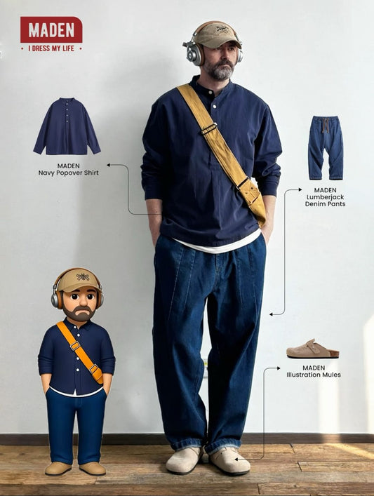 Casual Workwear | Navy Popover Shirt