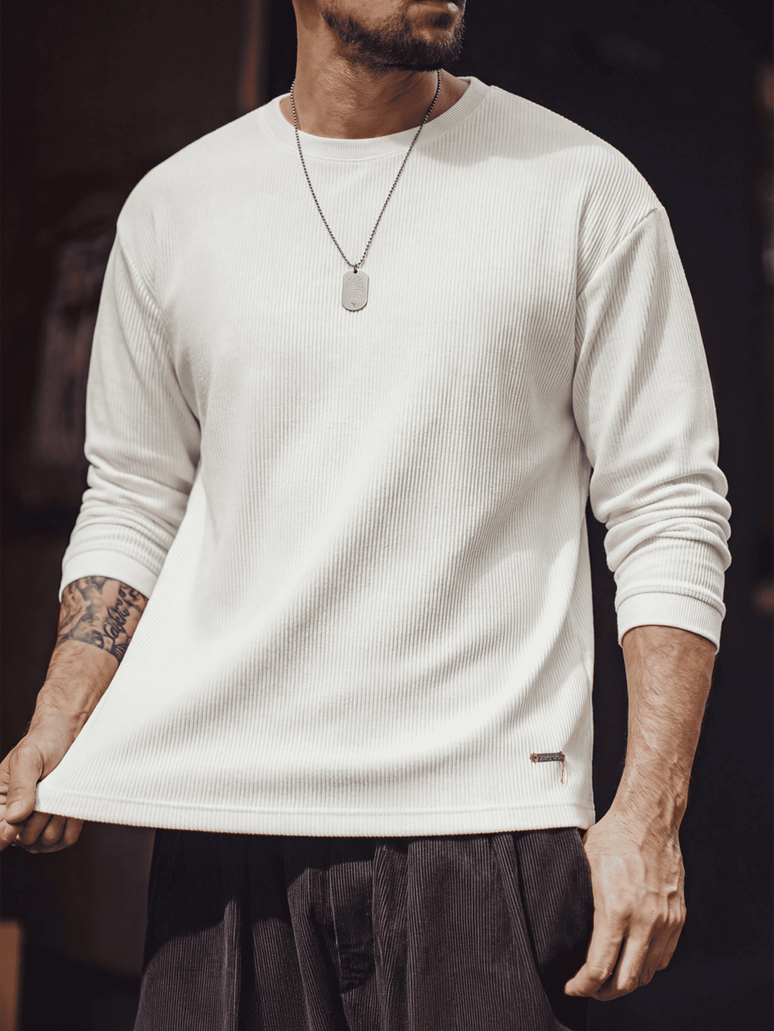 Daily Casual | Ribbed Long Sleeve Tee