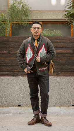 Retro Streetwear | Shawl Collar Cardigan