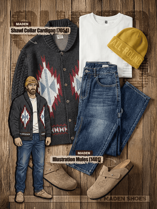Retro Style | Shawl Collar Cardigan