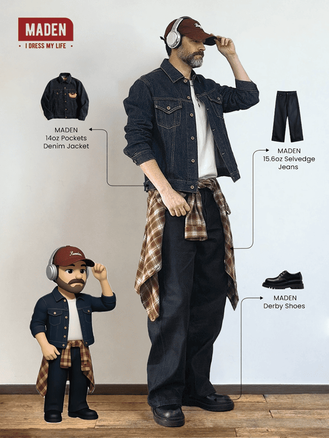 Retro Workwear | 14oz Pockets Denim Jacket