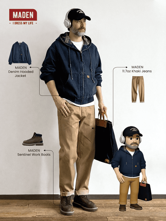 Retro Workwear | Denim Hooded Jacket