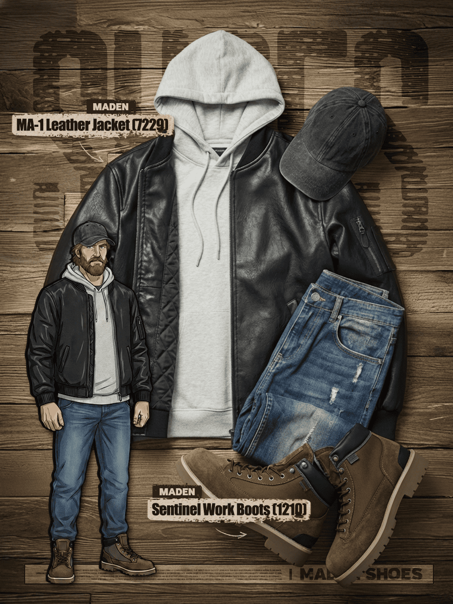 Rugged Workwear | MA-1 Leather Jacket