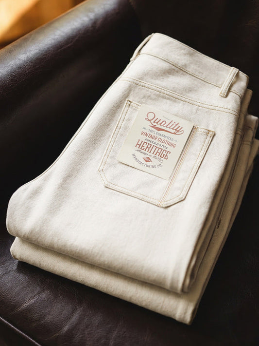 Vintage Style | Clean Fit White Jeans