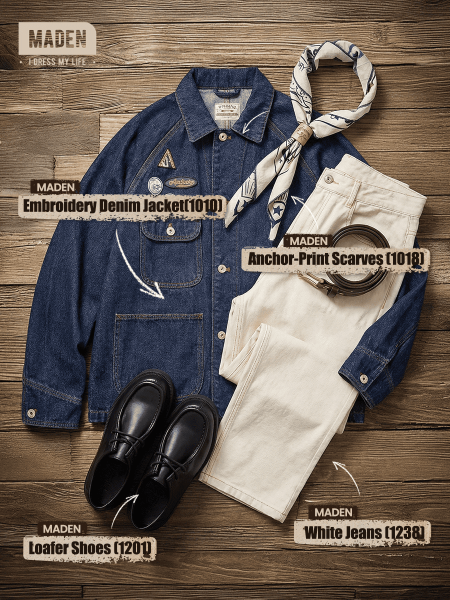 Vintage Workwear | Embroidery Denim Jacket