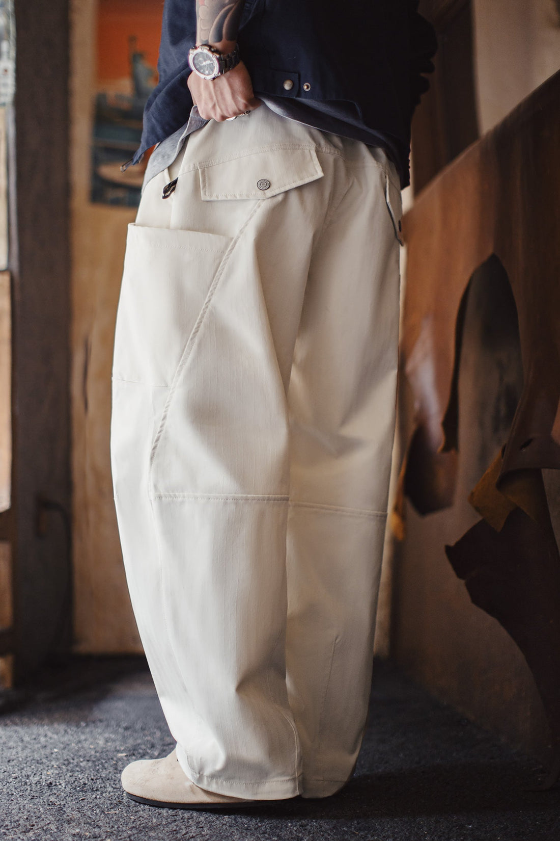 Vintage Workwear | HBT White Cargo Pants