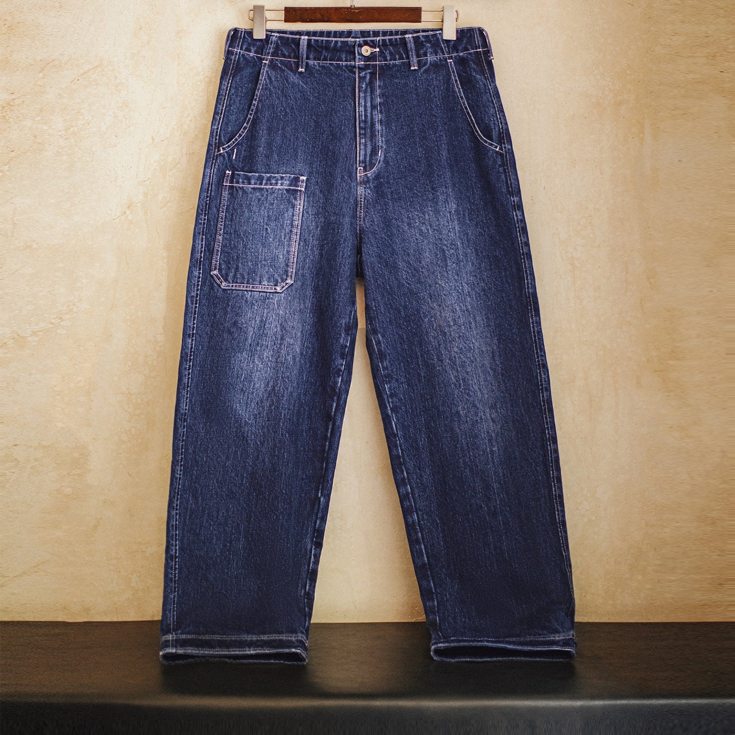 Jeans de mezclilla lavados Slub MADEN