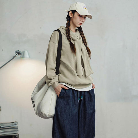 MADEN Cape-Hoodie für Damen mit TREK-Motiv, vielseitiger, lässiger Pullover, Herbst-Lagenjacke, Streetwear-Sweatshirt 