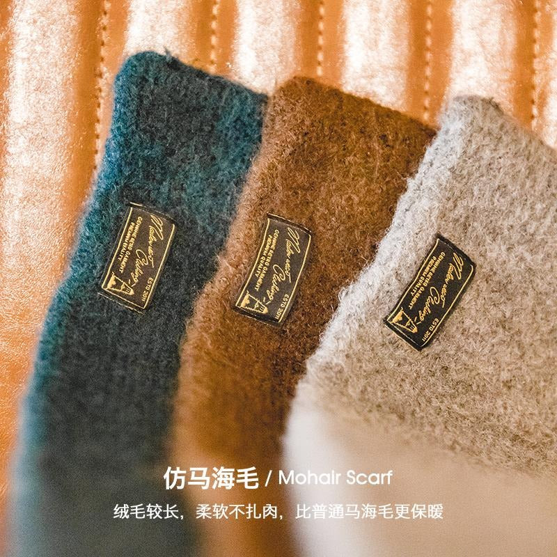 MADEN Vintage Mohair Strickfransen Schal für Herren