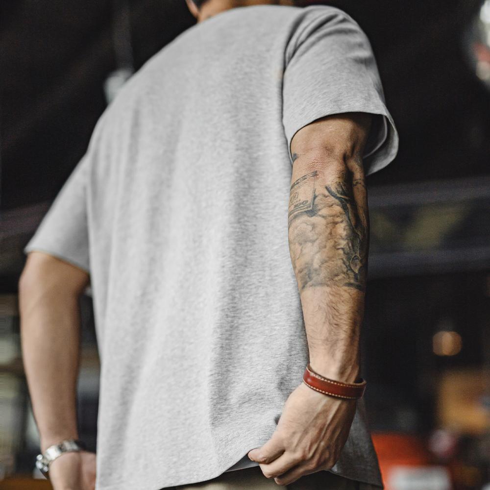 Áo thun cotton nặng in hình khỉ đột cổ điển MADEN
