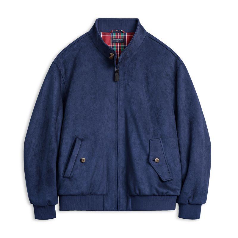 MADEN Herren Wildleder Harrington Bomberjacke mit Reißverschluss