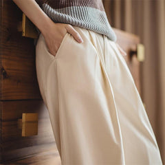 Maden Women's Linen Wide-leg Pants Casual Chic Summer