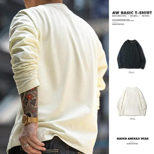 Áo thun tay dài 300gsm – 100% cotton MADEN