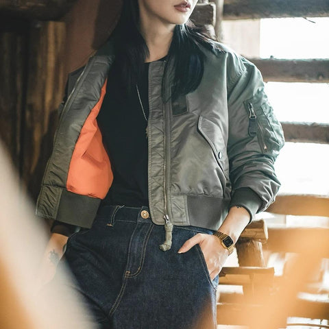 Chaqueta MA1 para mujer MADEN – Abrigo acolchado grueso