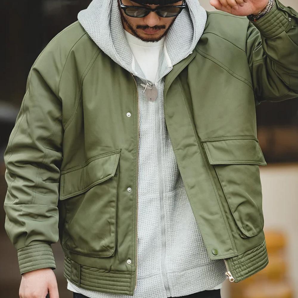Maden 074 Pilot Jackets Thickened Warm Padded Coat Casual Pockets Versatile Men's Outwear  Bomber Jacket Brand Trending Menswear
