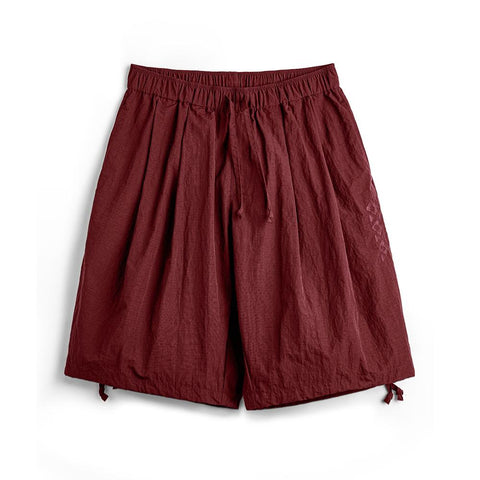 Quần đùi thêu phong cách Navajo Mỹ MADEN - Dáng rộng, màu đỏ họa tiết, nhẹ, kiểu Bermuda cho nam mùa hè