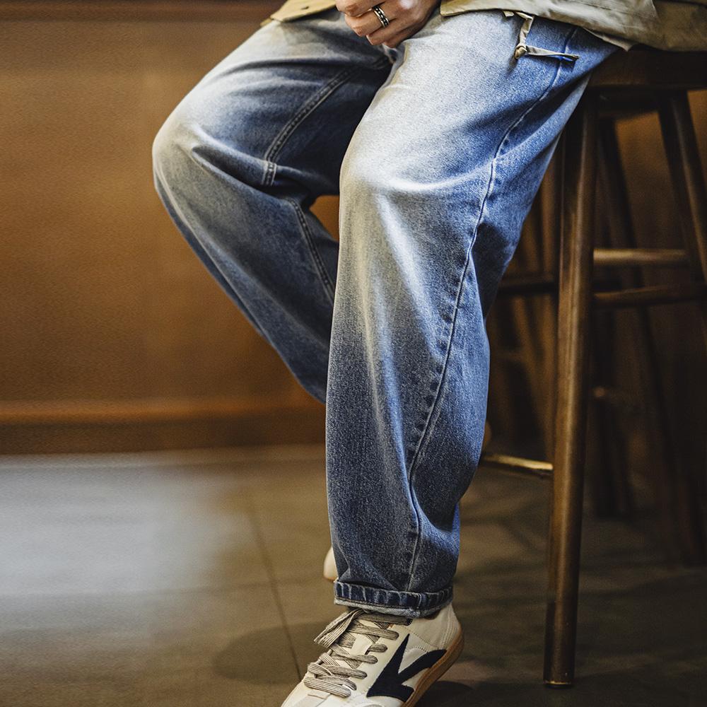 MADEN Cat Whisker Faded Denim Jeans 12.6oz