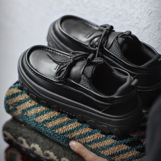 MADEN Herren Schwarze Känguru Business-Schuhe
