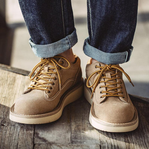마덴 남성 신발 빈티지 작업복 레트로 캐주얼 솔리드 스웨이드 가죽 고무 밑창 로우탑 레이스업 신발 봄 겨울