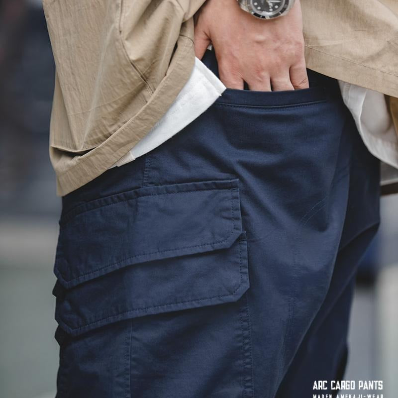 Pantalones tácticos cargo de algodón grueso con múltiples bolsillos para hombre MADEN