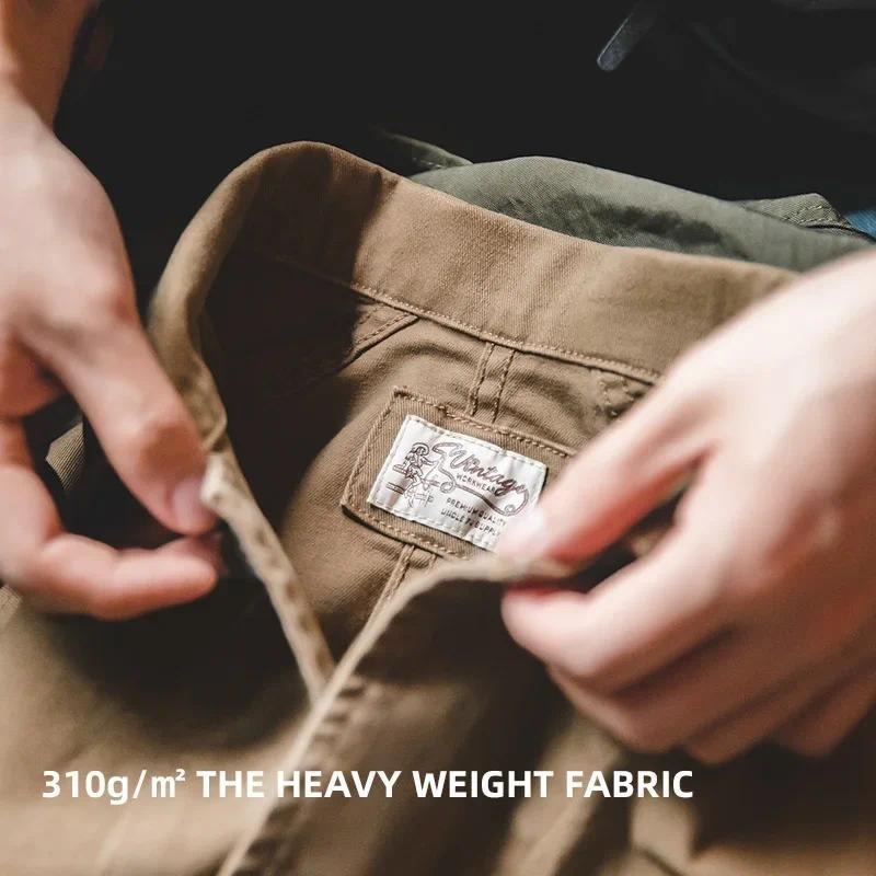 MADEN Heavyweight Twill Chore Coat – Khaki Utility Jacket