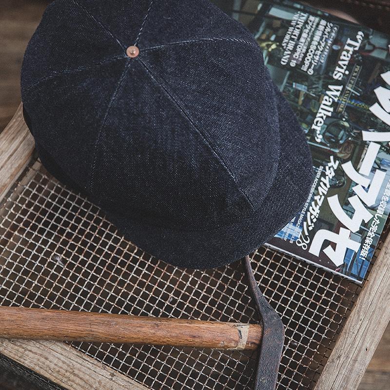 MADEN 13,5oz Denim Kurzschirm Flache Mütze