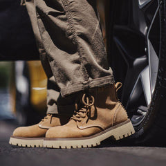 MADEN Herren Wildleder Gezackte Desert Boots für Freizeit