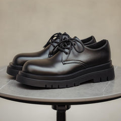 MADEN Schwarze Derby-Schuhe – Klobige Dicksohle