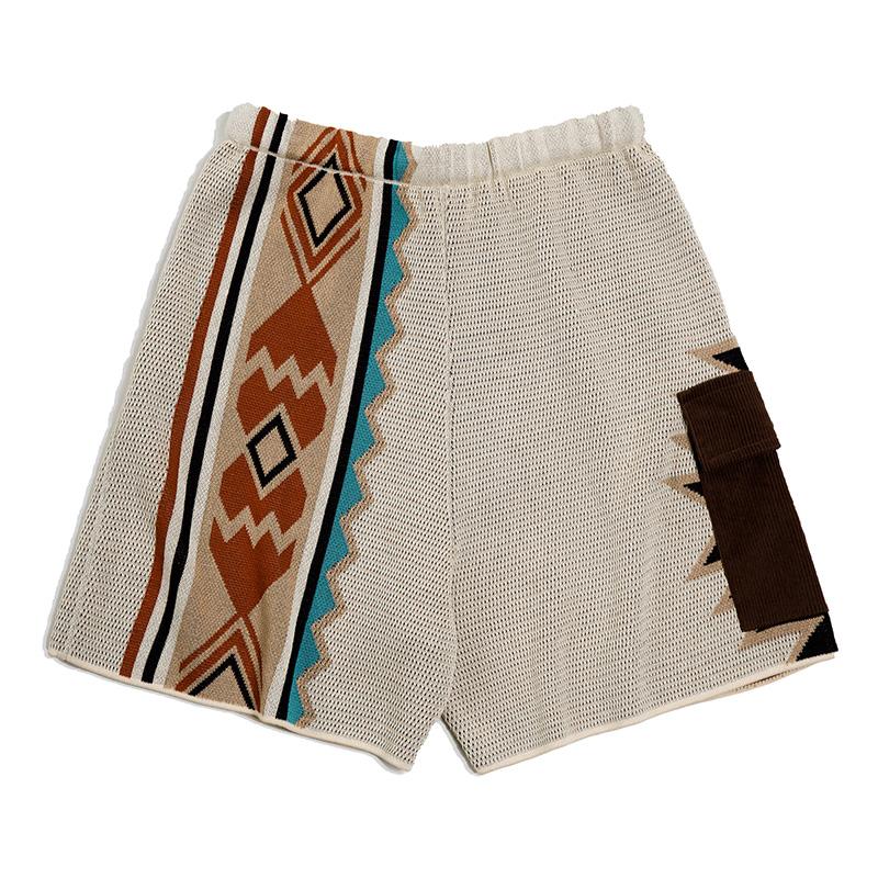 MADEN Navajo Totem gestrickte Strandshorts für Herren