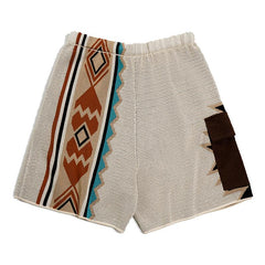 MADEN Navajo Totem gestrickte Strandshorts für Herren