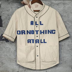 MADEN Herren Schweres Baumwoll-Baseballtrikot Kurzarmshirt