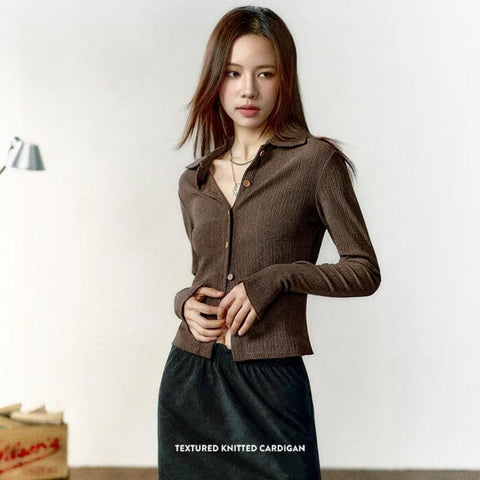 MADEN Women Short Knit Sweater Jacket Irregular Top BM Style Inner Long-sleeved Bottoming Shirt High Elastic Slim Solid Top