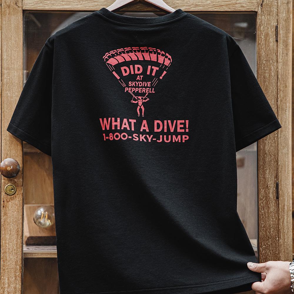 MADEN Vintage Buchstaben-Print Schwergewicht Baumwoll-T-Shirt