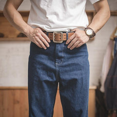 Jeans baggy de mezclilla selvedge de 11.5 oz para hombre MADEN