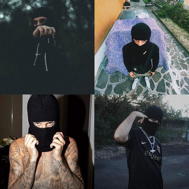 MADEN Schwerer Rippenstrick Balaclava Beanie Mütze